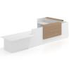 mostrador de recepcion 238x320 blanco mate rayado natural welcome mostrador con rincon izquierdo y modulo de atencion 1