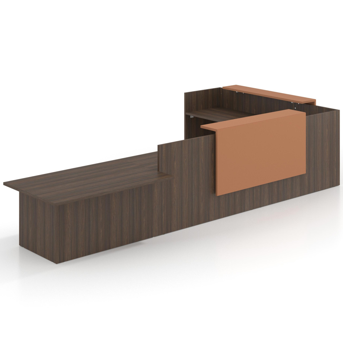 mostrador de recepcion 238x320 mistral terracota welcome mostrador con rincon izquierdo y modulo de atencion 1