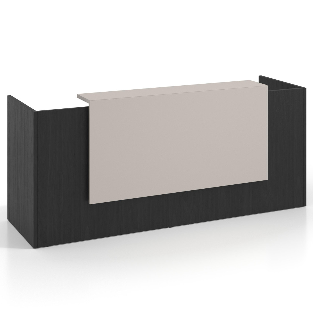 mostrador de recepcion 200x75 bocamina gris coco welcome mostrador doble con encimera larga 1