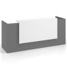 mostrador de recepcion 200x75 gris tormenta blanco mate welcome mostrador doble con encimera larga 1