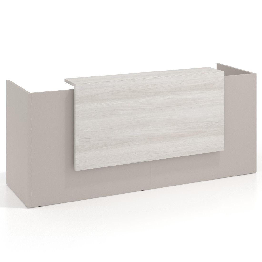mostrador de recepcion 200x75 gris coco california welcome mostrador doble con encimera larga 1