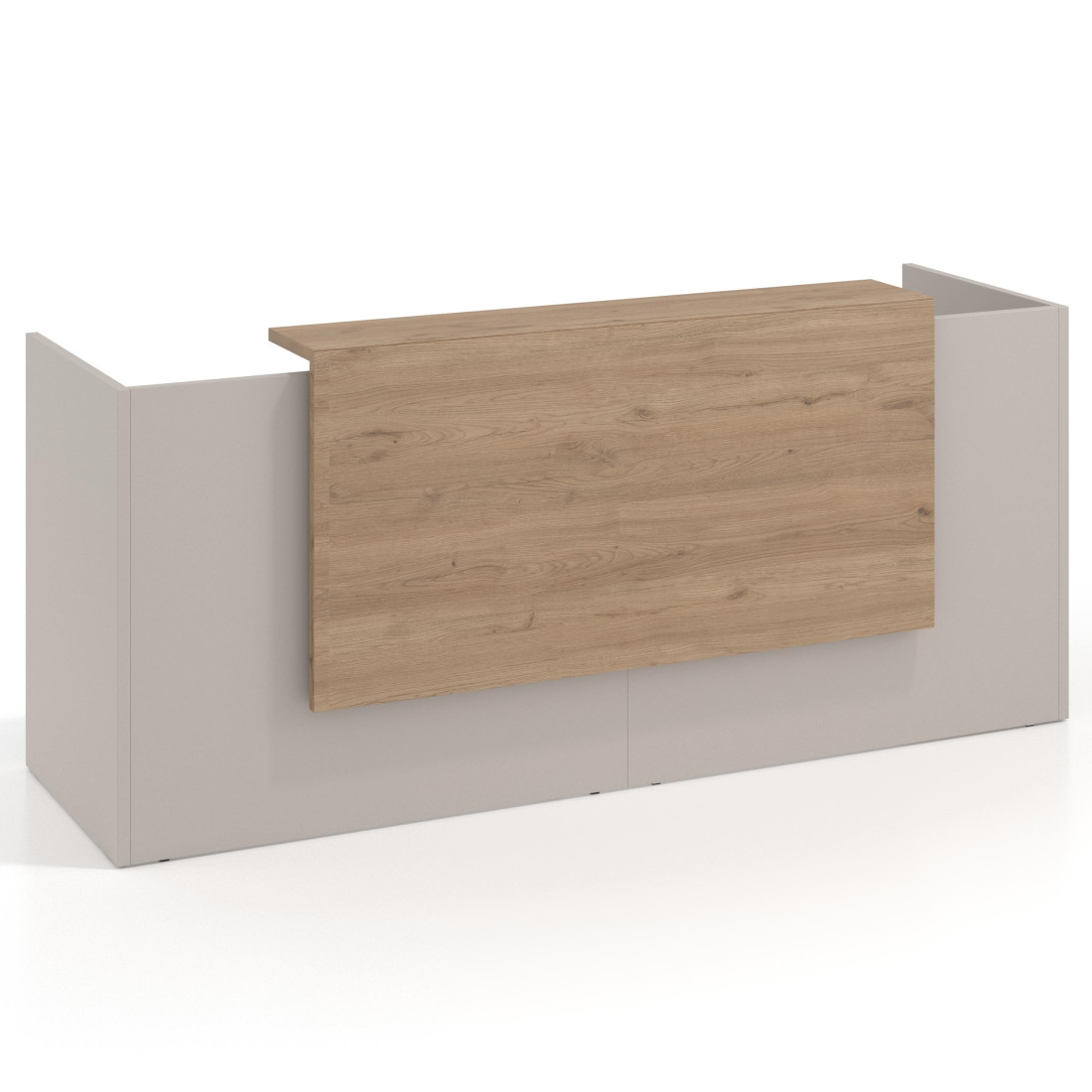 mostrador de recepcion 200x75 gris coco naturale welcome mostrador doble con encimera larga 1