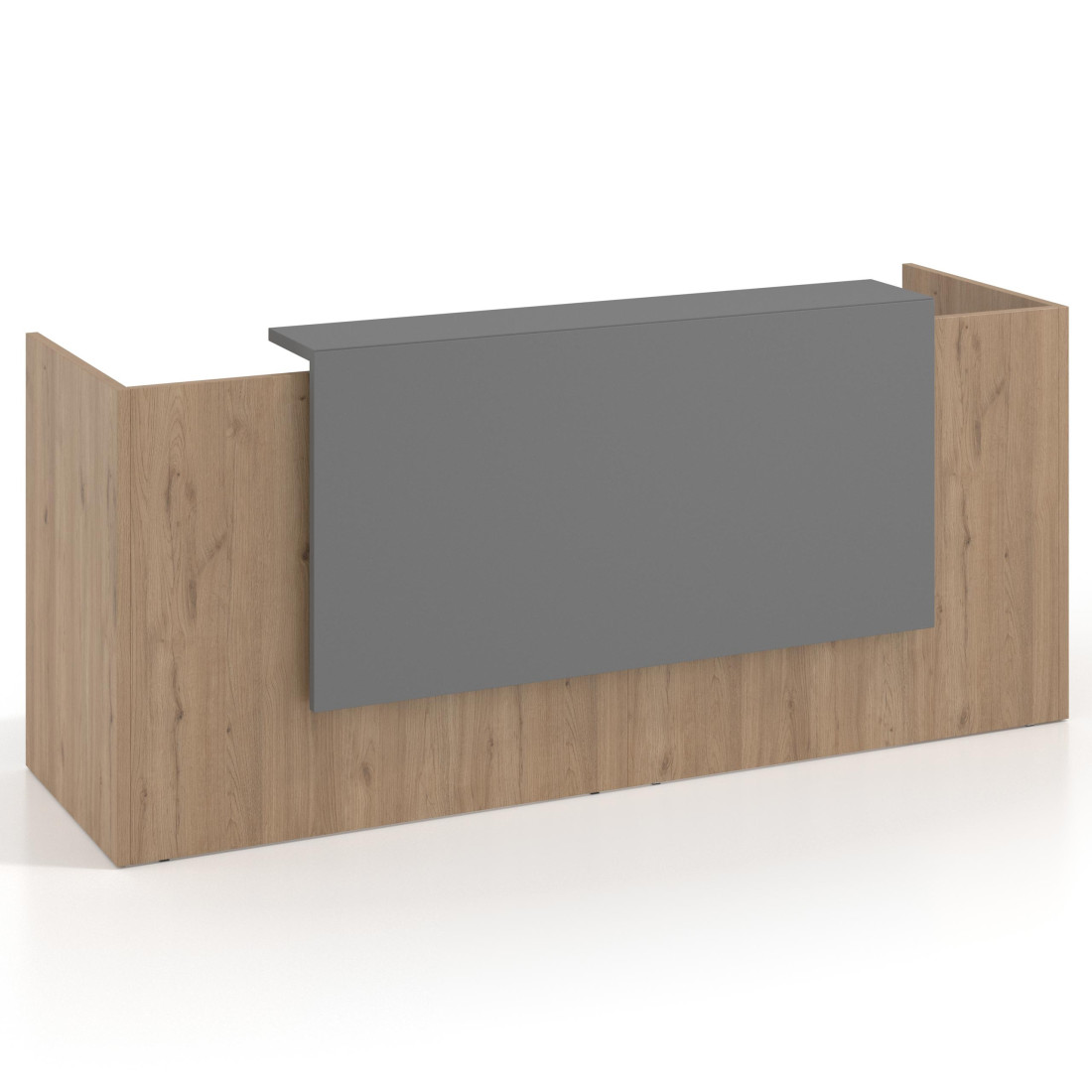 mostrador de recepcion 200x75 naturale gris tormenta welcome mostrador doble con encimera larga 1