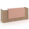 mostrador de recepcion 200x75 naturale rosa talco welcome mostrador doble con encimera larga 1