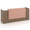 mostrador de recepcion 200x75 noce sabi rosa talco welcome mostrador doble con encimera larga 1