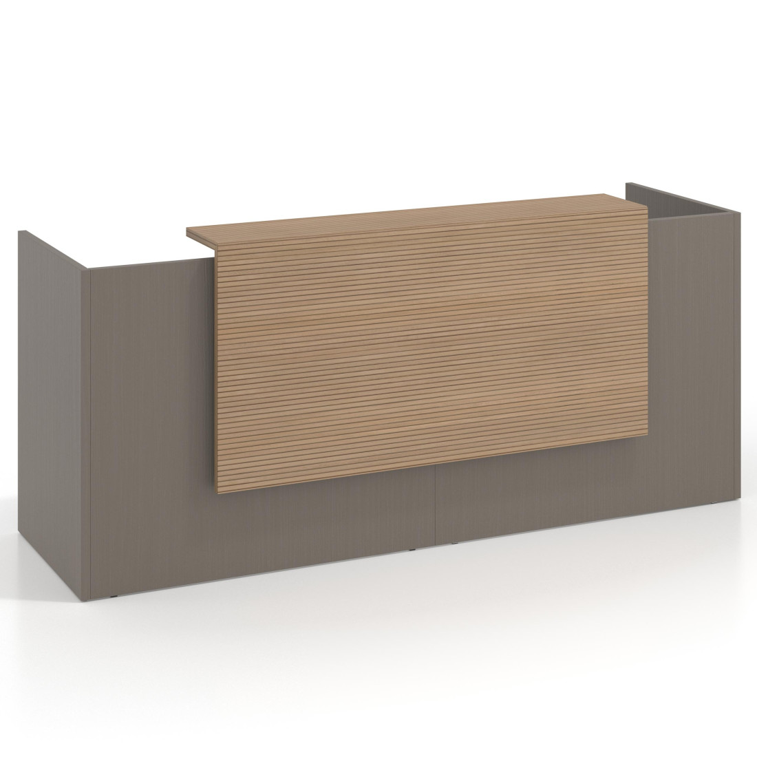 mostrador de recepcion 246x75 etna rayado natural welcome mostrador doble con encimera larga 1