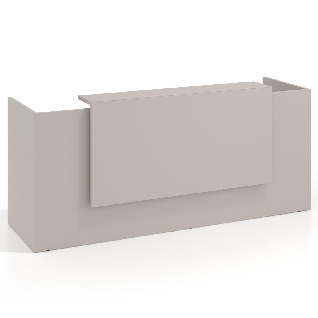 mostrador de recepcion 246x75 gris coco welcome mostrador doble con encimera larga 1