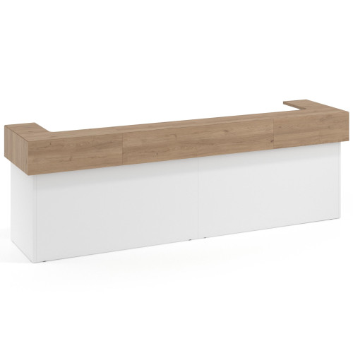 Mostrador doble encimera corta corrida estructura blanco mate - 326x75