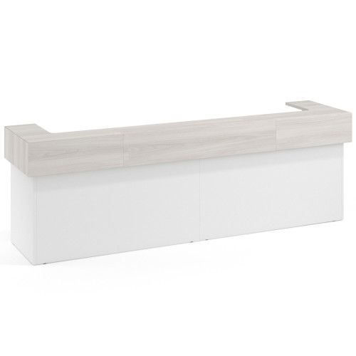 Mostrador doble encimera corta corrida estructura blanco mate - Blanco Mate/California, 326x75