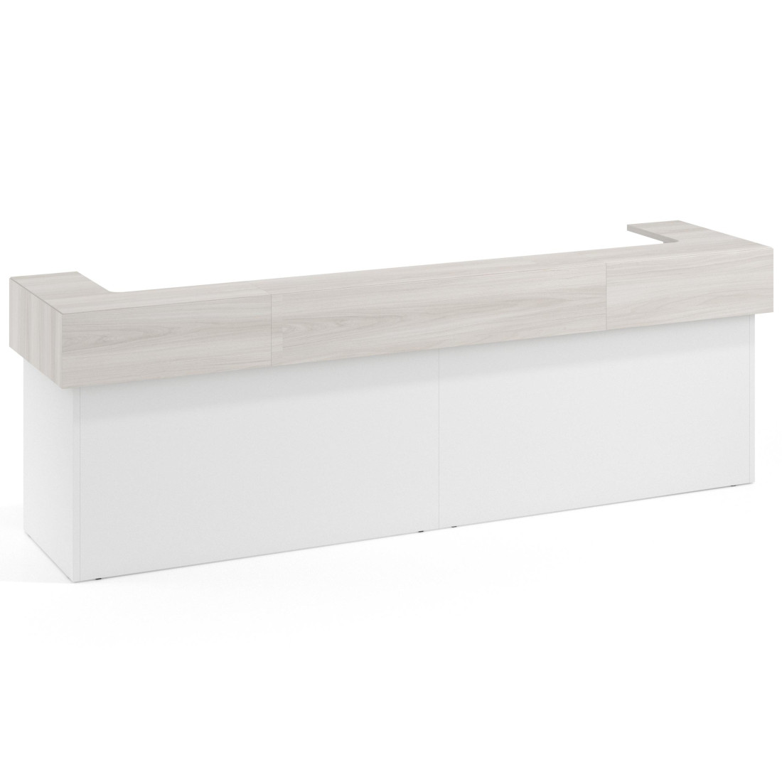 mostrador de recepcion 326x75 blanco mate california welcome mostrador doble encimera corta corrida 1