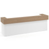 mostrador de recepcion 326x75 blanco mate rayado natural welcome mostrador doble encimera corta corrida 1