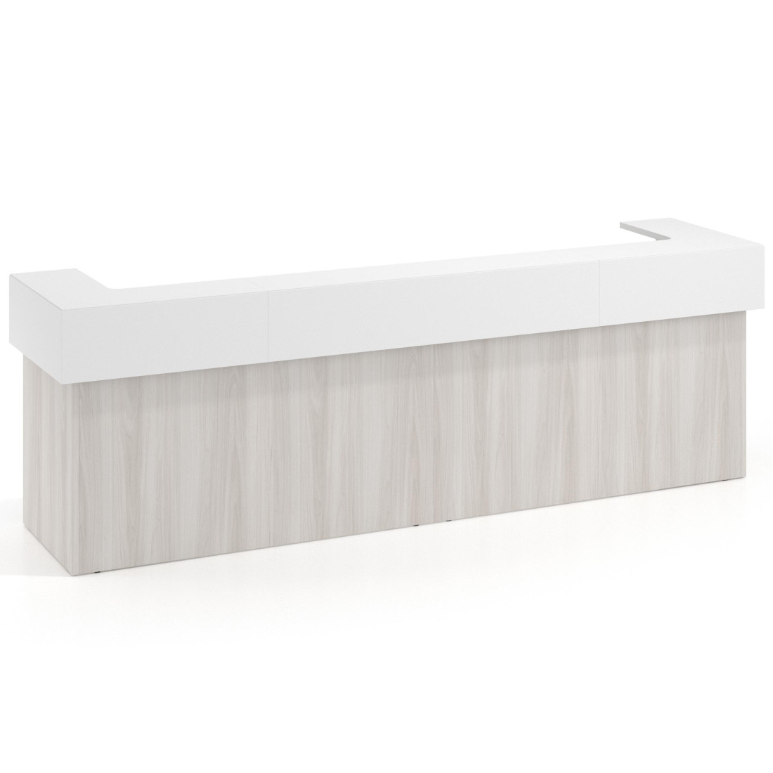 mostrador de recepcion 326x75 california blanco mate welcome mostrador doble encimera corta corrida 1