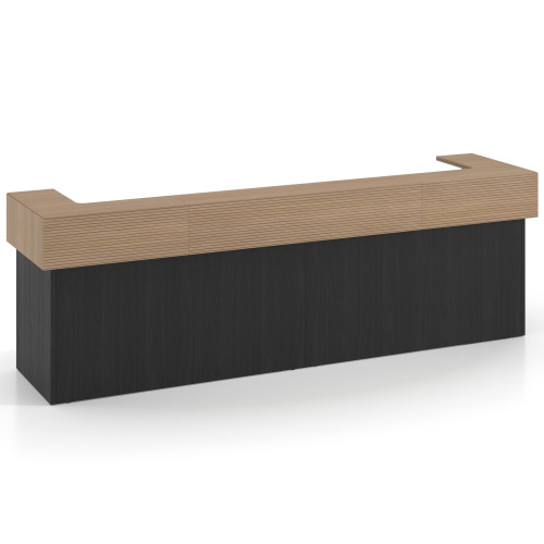 Mostrador doble encimera corta corrida estructura bocamina - Bocamina/Rayado Natural, 326x75