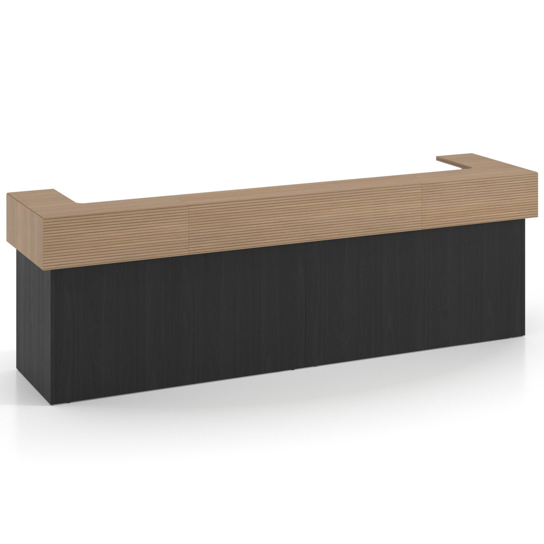 mostrador de recepcion 326x75 bocamina rayado natural welcome mostrador doble encimera corta corrida 1