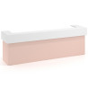 mostrador de recepcion 326x75 rosa nube blanco mate welcome mostrador doble encimera corta corrida 1