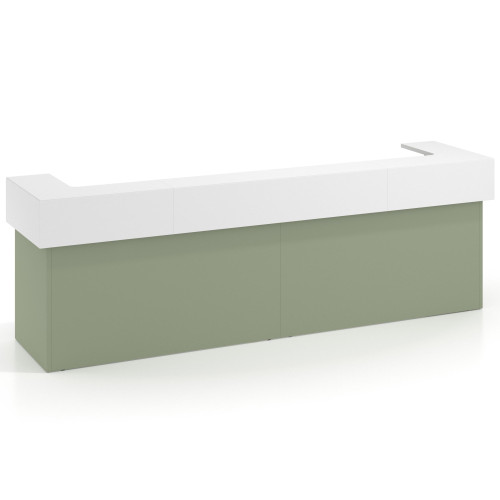Mostrador doble encimera corta corrida estructura Color - Sauce/Blanco Mate, 326x75