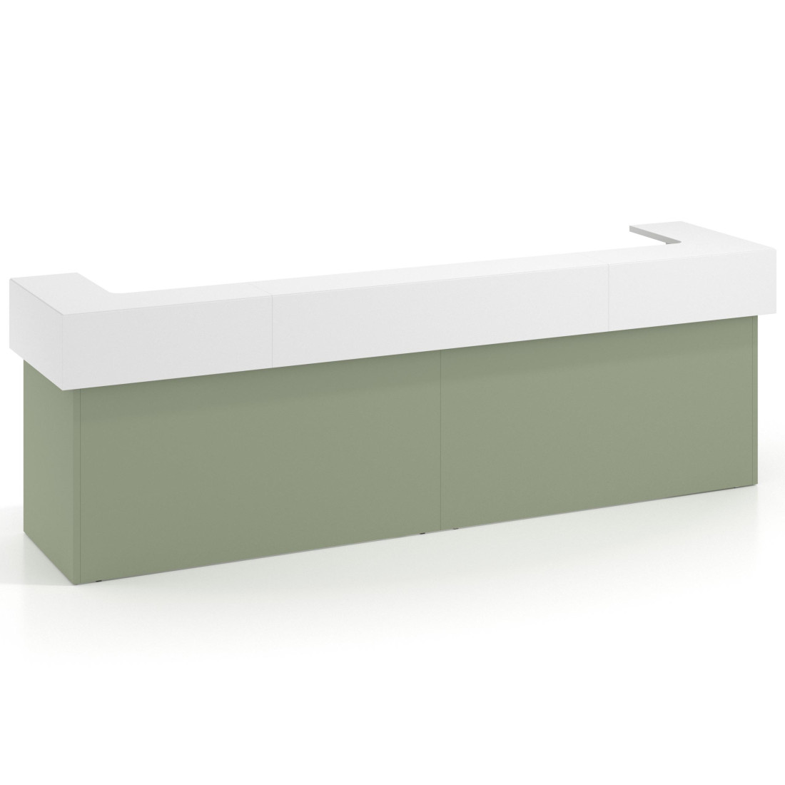 mostrador de recepcion 326x75 sauce blanco mate welcome mostrador doble encimera corta corrida 1