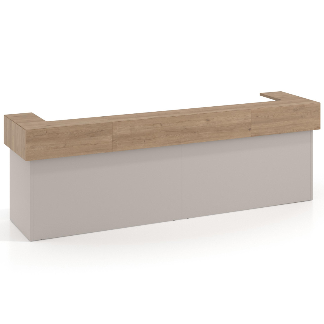 mostrador de recepcion 326x75 gris coco naturale welcome mostrador doble encimera corta corrida 1