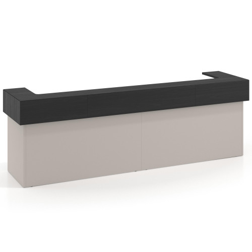 Mostrador doble encimera corta corrida estructura gris coco - Gris Coco/bocamina, 326x75