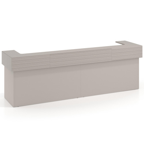 Mostrador doble encimera corta corrida estructura Rayado - Gris Coco/Rayado Coco, 326x75
