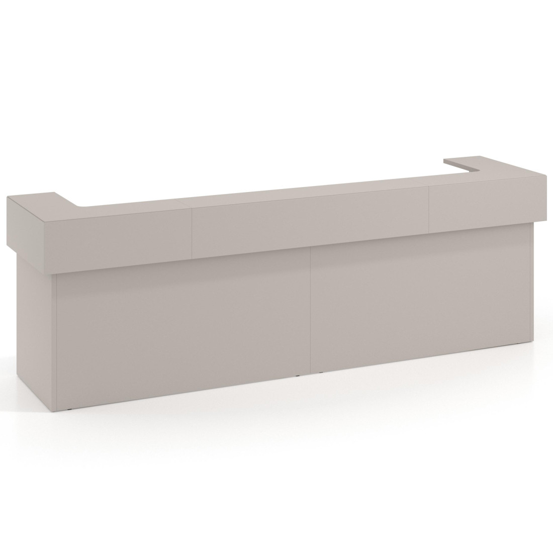 mostrador de recepcion 326x75 gris coco welcome mostrador doble encimera corta corrida 1