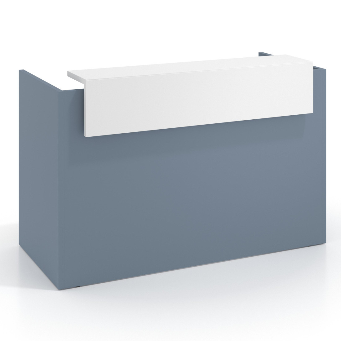 mostrador de recepcion 106x75 azul talco blanco mate welcome mostrador individual encimera corta 1