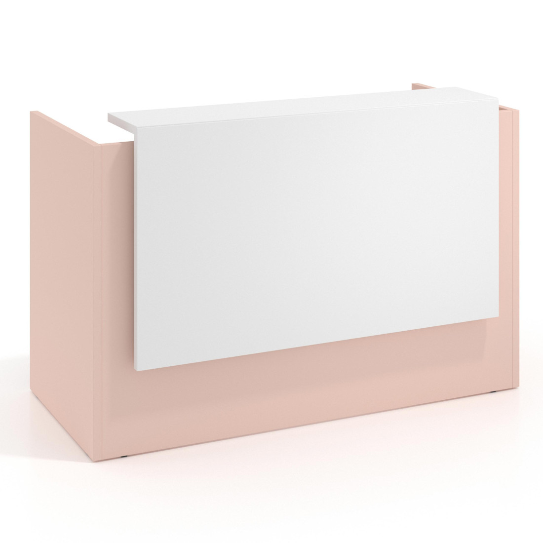mostrador de recepcion 106x75 rosa nube blanco mate welcome mostrador individual encimera larga 1