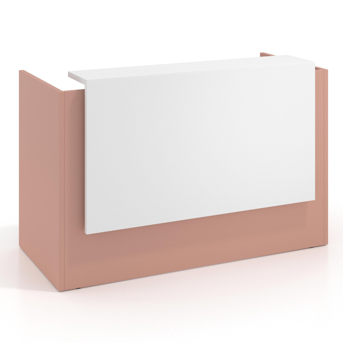mostrador de recepcion 106x75 rosa talco blanco mate welcome mostrador individual encimera larga 1