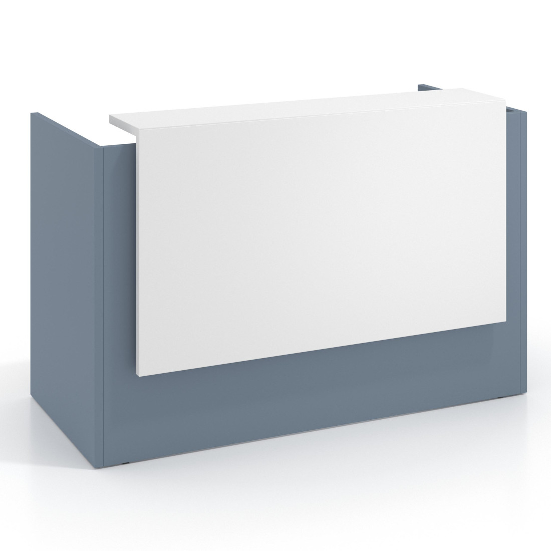 mostrador de recepcion 106x75 azul talco blanco mate welcome mostrador individual encimera larga 1