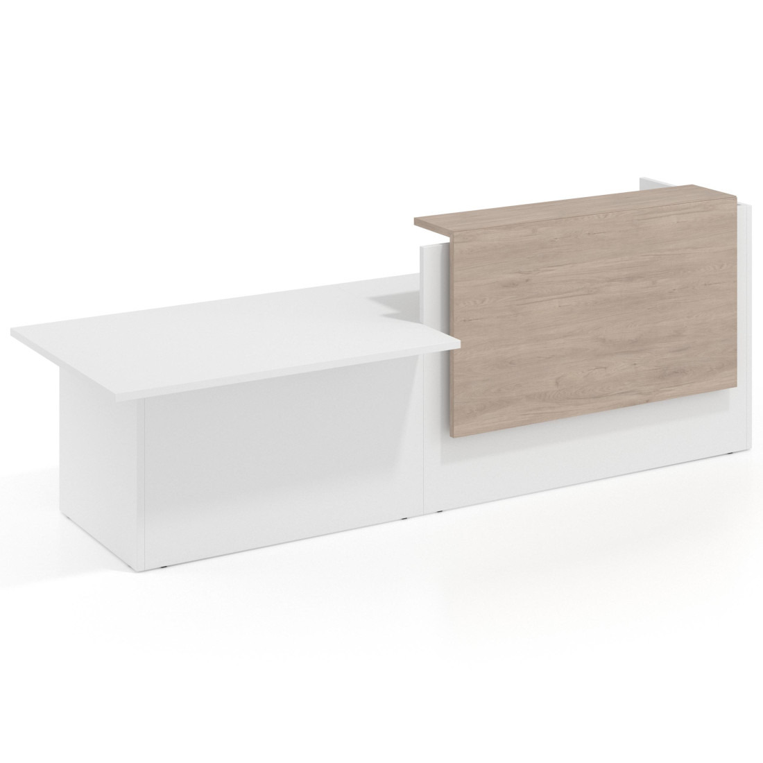mostrador de recepcion 240x75 blanco mate sahara welcome mostrador inicial con modulo de atencion 1