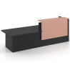 mostrador de recepcion 240x75 bocamina rosa talco welcome mostrador inicial con modulo de atencion 1