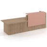 mostrador de recepcion 240x75 naturale rosa talco welcome mostrador inicial con modulo de atencion 1