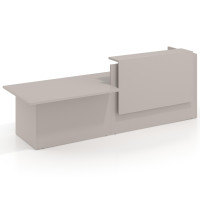 Mostrador inicial con módulo de atención, estructura monocolor - GRIS COCO, 300x75