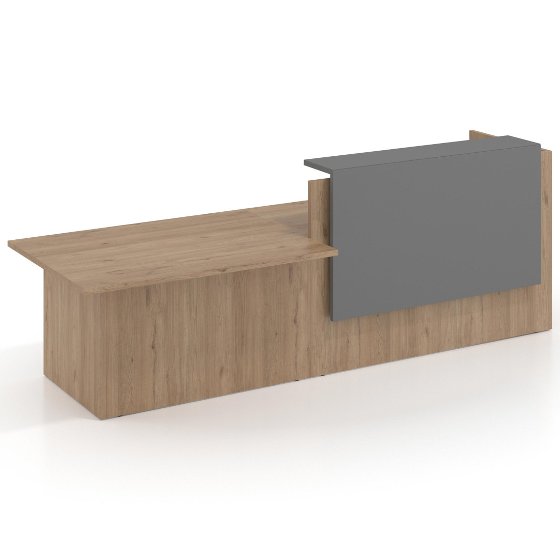 mostrador de recepcion 240x75 naturale gris tormenta welcome mostrador inicial con modulo de atencion 1