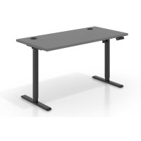 Escritorio Elevable Erghos Basic estructura negro canto recto - GRIS TORMENTA, 140X68
