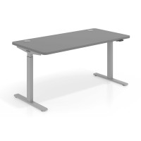 Escritorio Elevable Erghos Smart estructura aluminio canto curvo - GRIS TORMENTA, 160X80