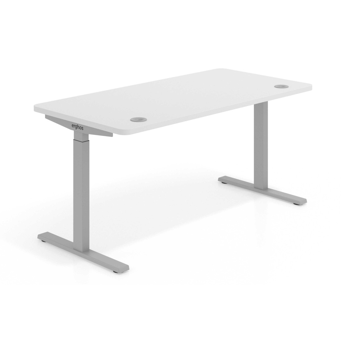 Escritorio Elevable Erghos Smart estructura aluminio canto curvo