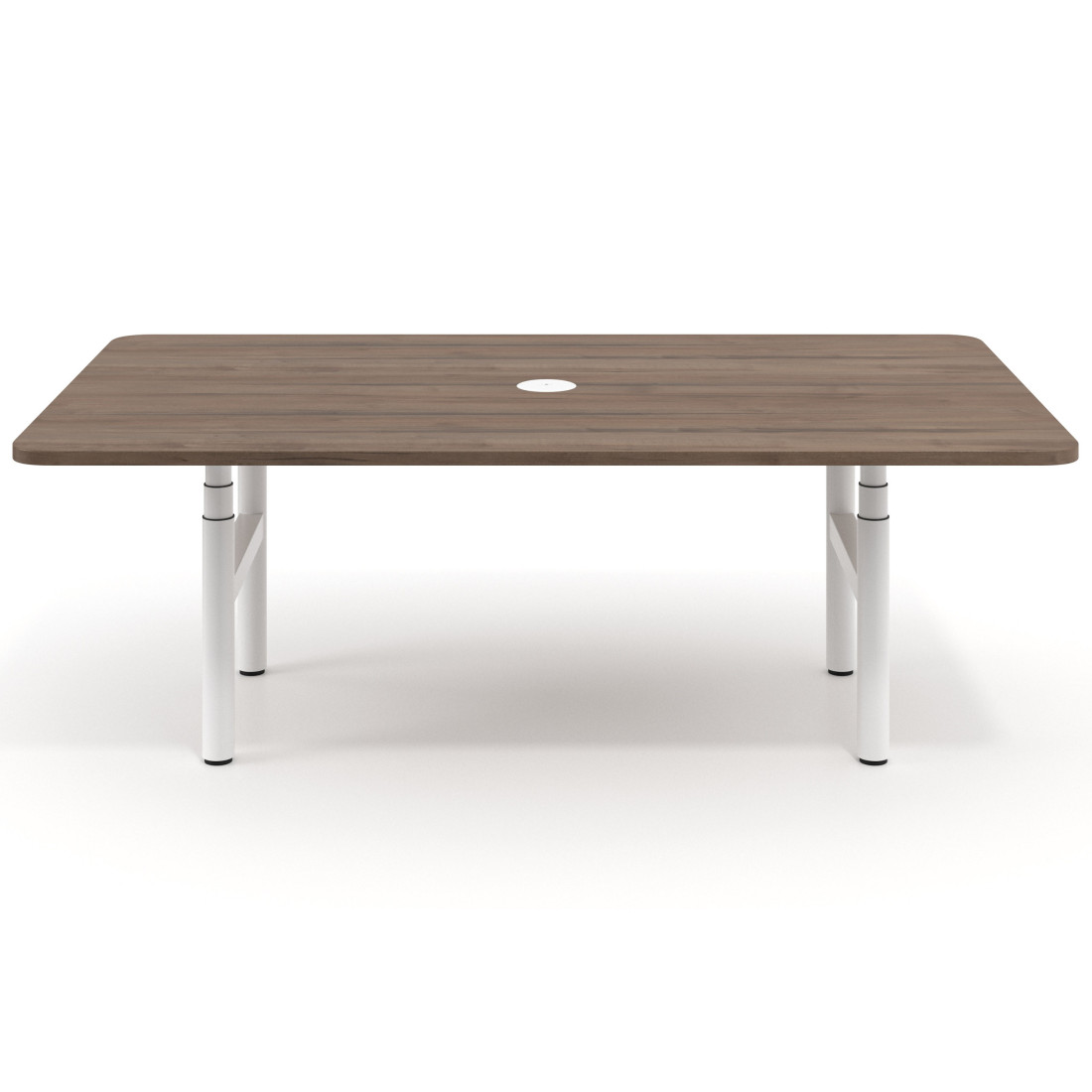 Mesa de Reuniones Elevable Erghos Core estructura blanca canto curvo