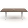 Mesa de Reuniones Elevable Erghos Core estructura blanca canto curvo
