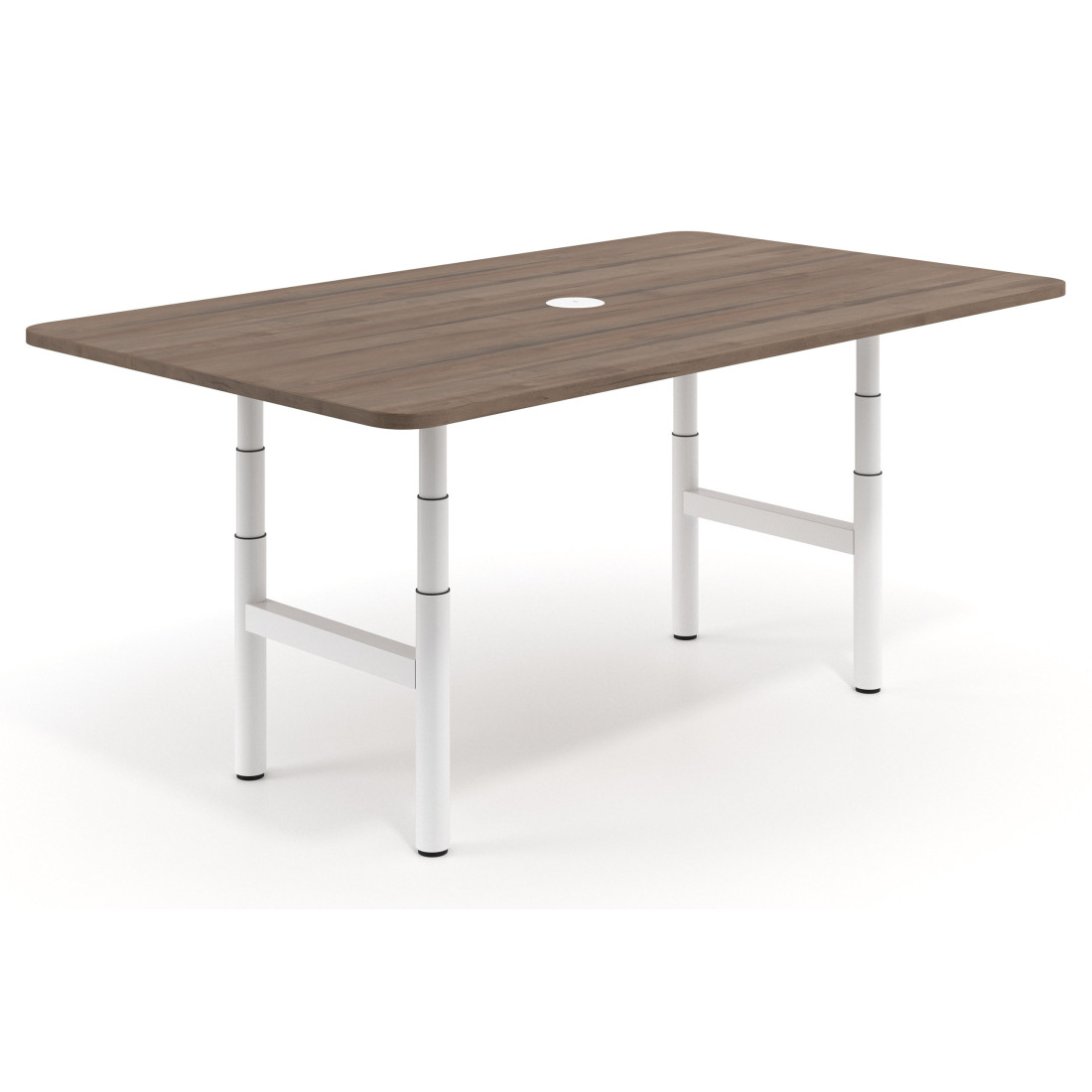 Mesa de Reuniones Elevable Erghos Core estructura blanca canto curvo