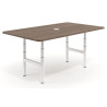 Mesa de Reuniones Elevable Erghos Core estructura blanca canto curvo