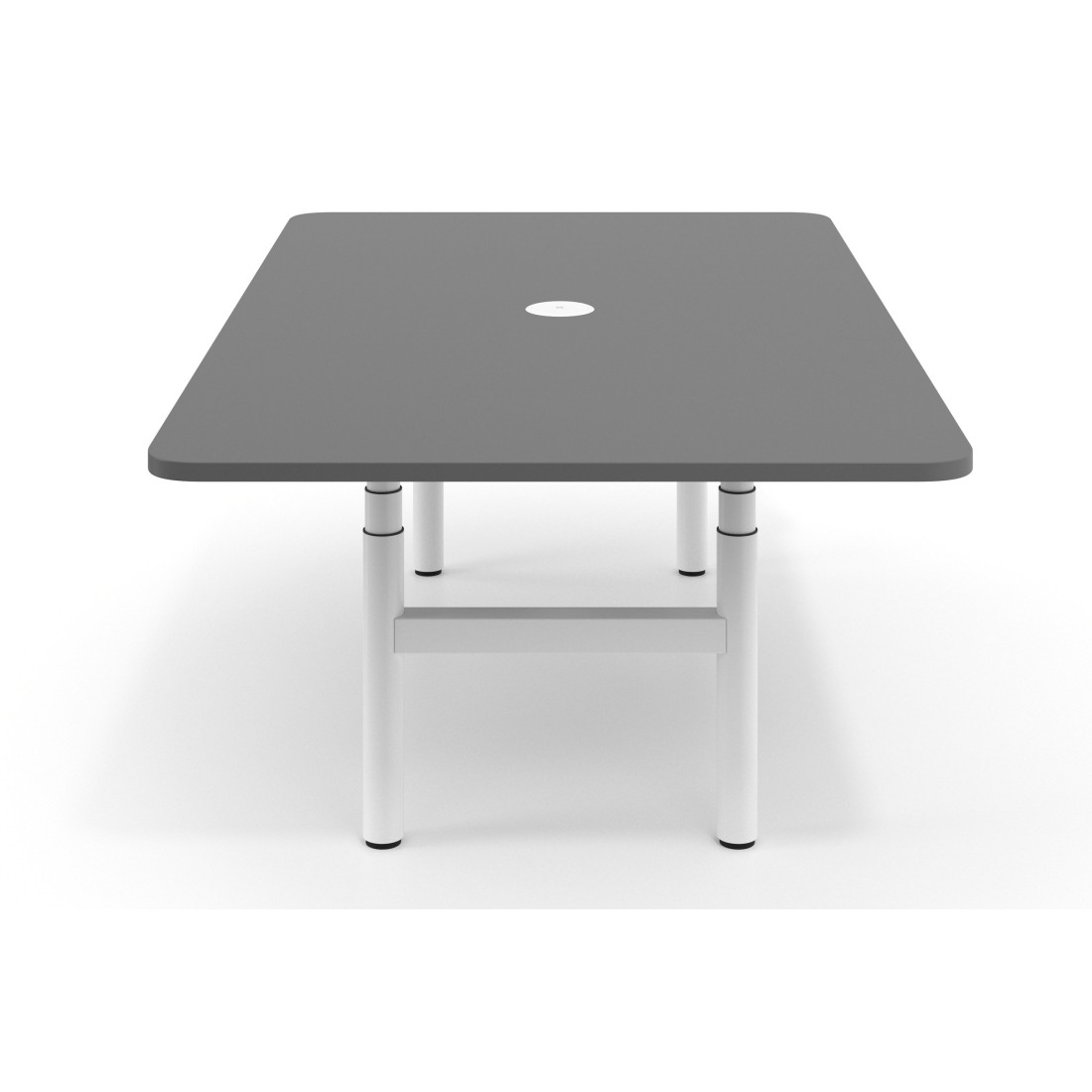 Mesa de Reuniones Elevable Erghos Core estructura blanca canto curvo