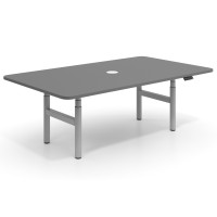 Mesa de Reuniones Elevable Erghos Core estructura aluminio canto curvo - GRIS TORMENTA, 240X130