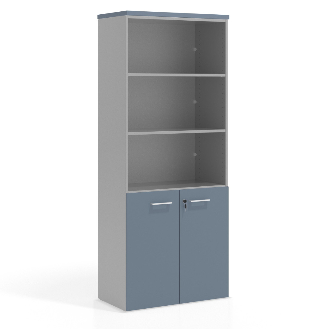armario de oficina azul talco colors puerta 2 alturas 1