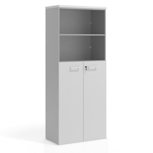 Armario de oficina Colors con puerta mediana, medida 193x80 - BLANCO MATE