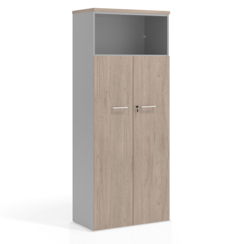 Armario de oficina Colors con puerta y repisa superior, medida 193x80 - SAHARA