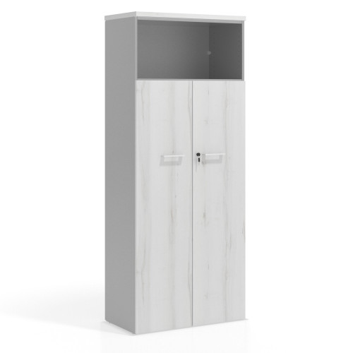 Armario de oficina Colors con puerta y repisa superior, medida 193x80 - ALBO