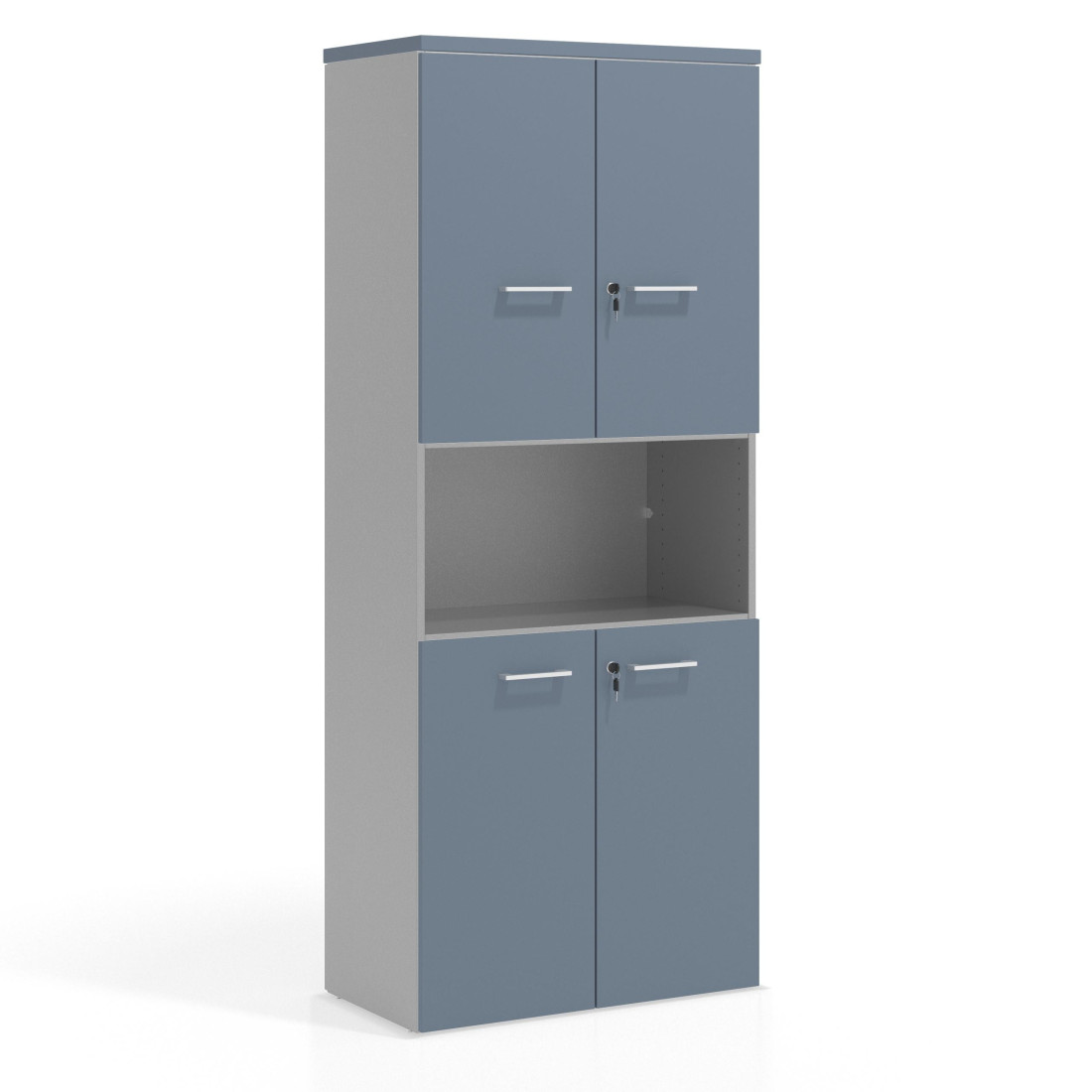 armario de oficina azul talco colors doble puerta 1