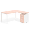 mesa en l 140x150 rosa nube kube mesa con ala fondo 80 ala corta frontales melamina recto 1