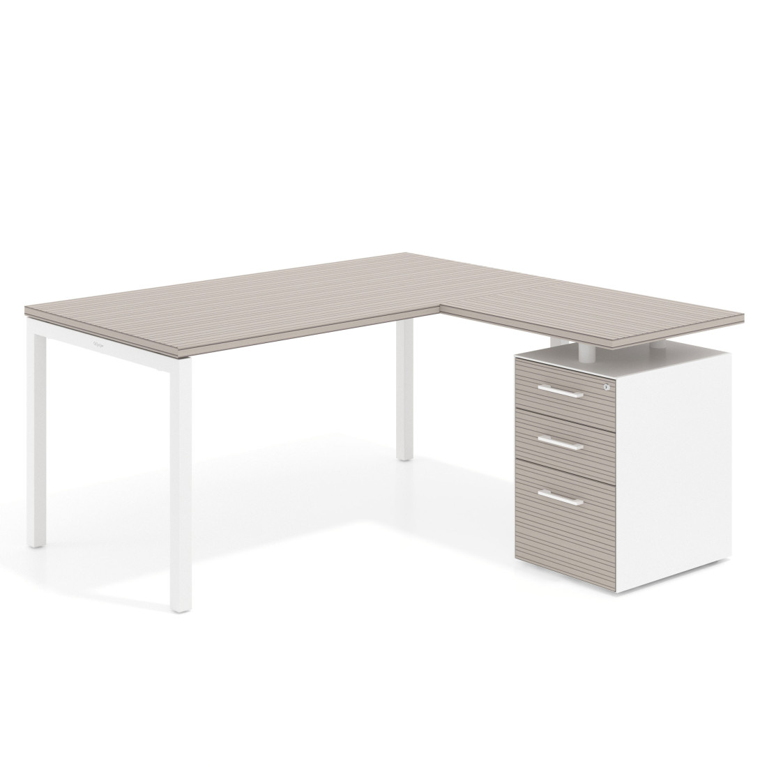 mesa en l 140x150 rayado coco kube mesa con ala fondo 80 ala corta frontales melamina recto 1